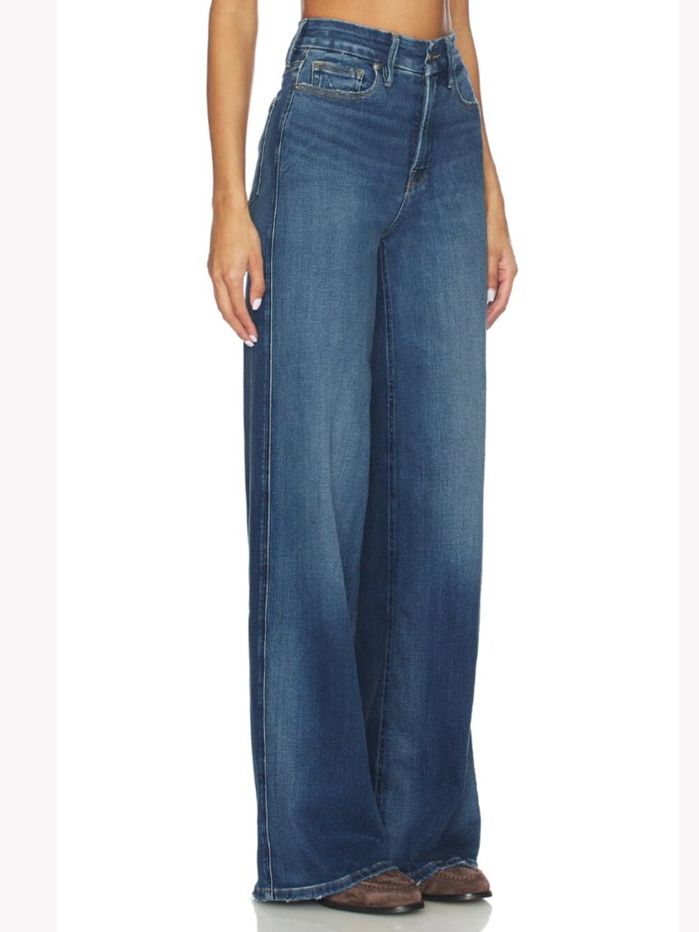 Good American Soft Tech Good Skate Wide Leg Jeans - Picture 3 of 5